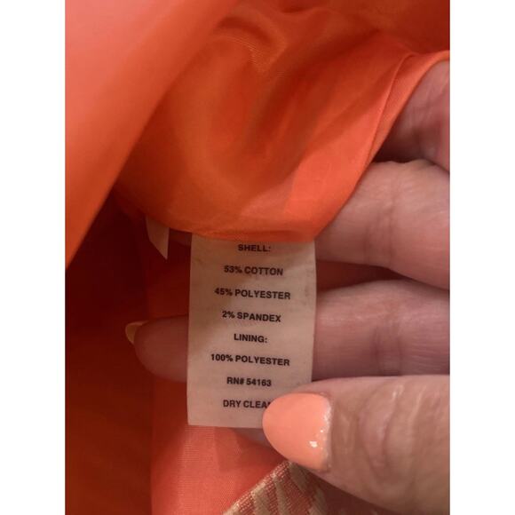 NWT Calvin Klein Women’s Plus 24W Pencil‎ Skirt Peach Fan Embroidered Design - Picture 11 of 15